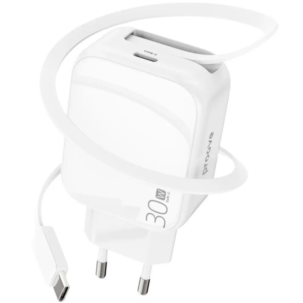 Сетевое зарядное устройство Proove Fixtape GaN Type-C 30W White (WCFP30010202)