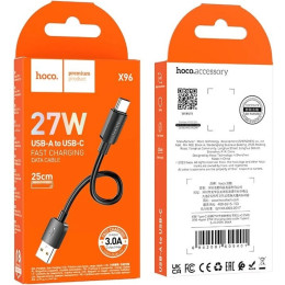 Кабель Hoco X96 Hyper 27W USB to Type-C 0.25m (L-0.25M) Black 2