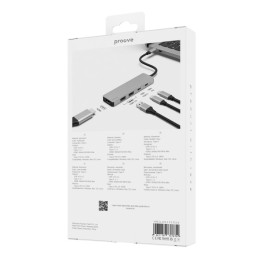 USB HUB Proove Iron Link 5 in 1 (2*Type-C + 2*USB3.0 + HDMI) Silver (HBIL00222024)