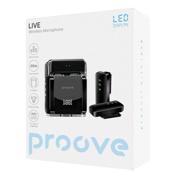 Мікрофон петличний бездротовий Proove Live Black (PLWM00012101)