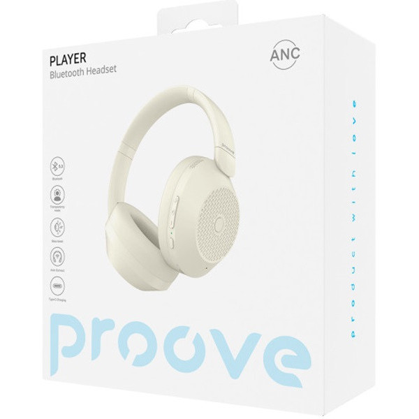Bluetooth-гарнитура Proove Player with ANC Beige (HPPY00010007)
