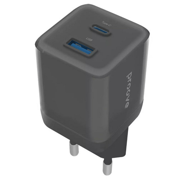 Мережевий зарядний пристрій Proove Pure GaN Plus 30W (Type-C + USB) Black (WCPU30111201)