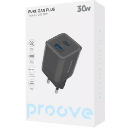 Мережевий зарядний пристрій Proove Pure GaN Plus 30W (Type-C + USB) Black (WCPU30111201) 2