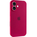 Чехол Silicone Case Full Camera для iPhone 16 Rose Red