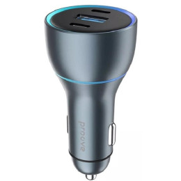 Автомобільний зарядний пристрій Proove Super Charge 130W (2Type-C + USB) Metal Gray