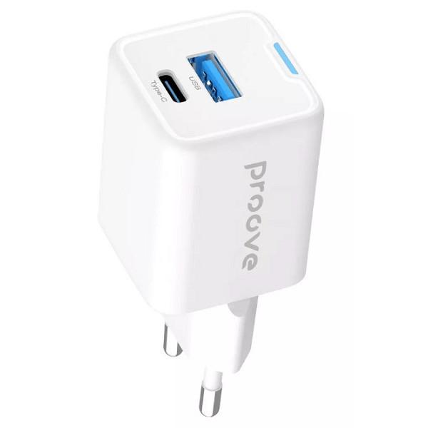 Мережевий зарядний пристрій Proove Pocket GaN Plus 25W (Type-C + USB) White (WCPG25111202)