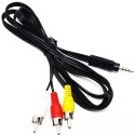 Кабель Atcom 3xRCA to 3.5 мм (M/M) 1.8 м Черный (17320)