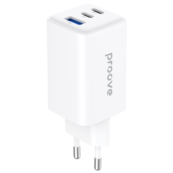 Сетевое зарядное устройство Proove Pocket GaN 65W (2Type-C + USB) White (WCPG65121202)