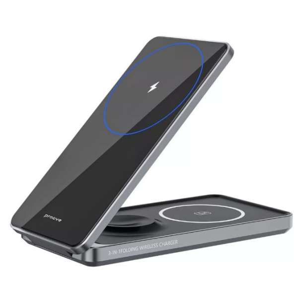 Бездротовий зарядний пристрій Proove Metal Edge 3 in 1 Gray (WSME15010003)