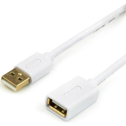 USB подовжувач Atcom USB 2.0 AM/AF 0.8m білий (13424)