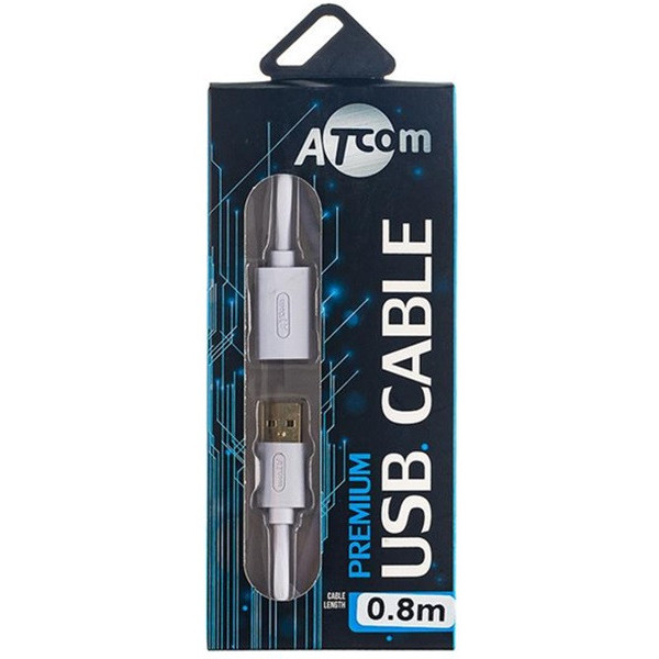 USB удлинитель Atcom USB 2.0 AM/AF 0.8m белый (13424)