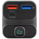 FM-трансмітер Proove FM Launcher Luxor SE 36W (PD+QC3.0) Type-C+USB Gray (FMLX20120003)