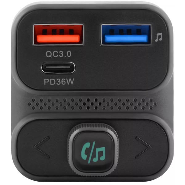 FM-трансмітер Proove FM Launcher Luxor SE 36W (PD+QC3.0) Type-C+USB Gray (FMLX20120003)