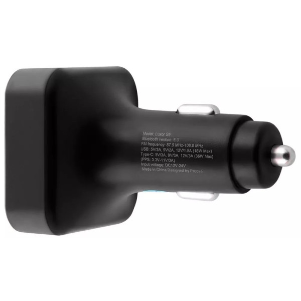 FM-трансмітер Proove FM Launcher Luxor SE 36W (PD+QC3.0) Type-C+USB Gray (FMLX20120003)
