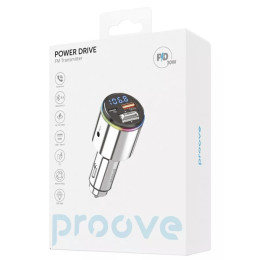 FM-трансмітер Proove FM Launcher Power Drive 30W (PD+QC3.0) Type-C+USB+AUX Silver (FMPD30110006)
