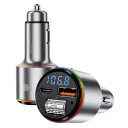 FM-трансмиттер Proove FM Launcher Power Drive 30W (PD+QC3.0) Type-C+USB+AUX Silver (FMPD30110006)
