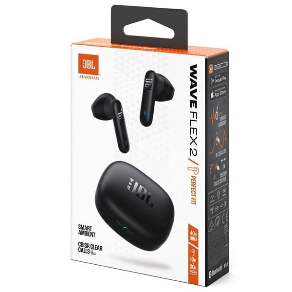 Bluetooth-гарнитура JBL Wave Flex 2 Black (JBLWFLEX2BLK)