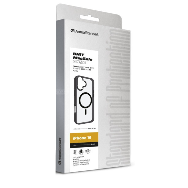 Чехол ArmorStandart Unit MagSafe для iPhone 16 Black (ARM78776)