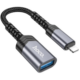 Адаптер Hoco UA24 Lightning to USB Metal Gray