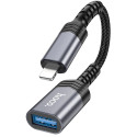 Адаптер Hoco UA24 Lightning to USB Metal Gray