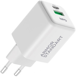Мережевий зарядний пристрій ArmorStandart AR371 30W GaN Type-C + USB White (ARM77549)