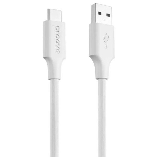 Кабель Proove Striped Silicone USB to Type-C 1m White (CCSS60001202)