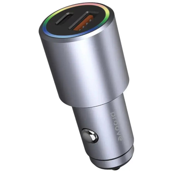 Автомобільний зарядний пристрій Proove Double Energy Plus 53W (USB + Type-C) Metal Gray (ACDE53110004)