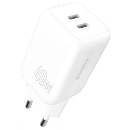 Сетевое зарядное устройство Proove Silicone Power 40W (Type-C + Type-C) White (WCSP4020002)