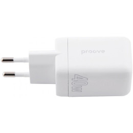 Мережевий зарядний пристрій Proove Silicone Power 40W (Type-C + Type-C) White (WCSP4020002)