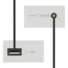 Кабель питания ArmorStandart USB to DC 4.0x1.7 12V 0.8 м Black (ARM79301)
