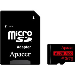 Карта пам'яті Apacer microSDXC 64GB UHS-I Class 10 + SD-адаптер (AP64GMCSX10UB-R)
