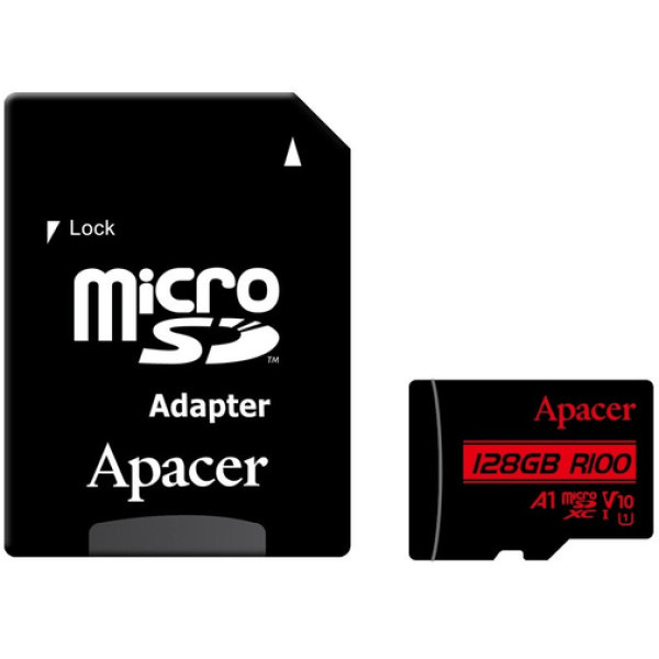 Карта пам'яті Apacer microSDXC 128GB UHS-I Class 10 + SD-адаптер (AP128GMCSX10UB-R)