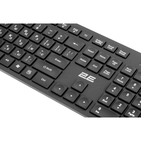 Клавіатура 2E KS260 WL EN/UKR Black (2E-KS260WB)