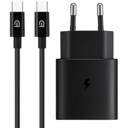 Сетевое зарядное устройство ArmorStandart AR-TA800 USB-C 25W + cable Type-C to Type-C Black (ARM77720)