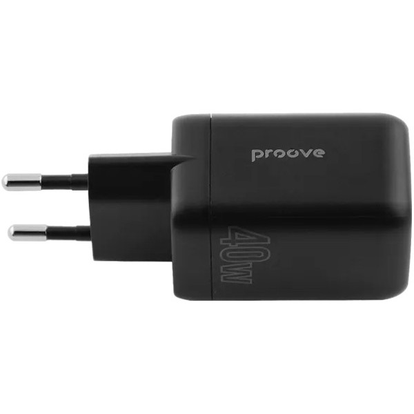Мережевий зарядний пристрій Proove Silicone Power 40W (Type-C + Type-C) Black (WCSP4020001)