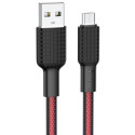 Кабель Hoco X69 Jaeger USB to Micro 2.4A 1m Black&Red