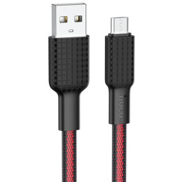 Кабель Hoco X69 Jaeger USB to Micro 2.4A 1m Black&Red