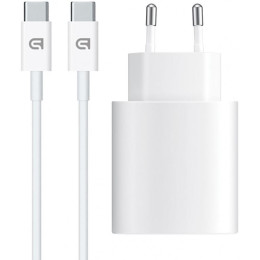 Сетевое зарядное устройство ArmorStandart AMHJ83 20W USB-C + cable Type-C to Type-C White (ARM77725)