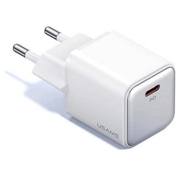 Сетевое зарядное устройство Usams US-CC186 single USB-C PD3.0 30W 3A White