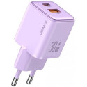 Мережевий зарядний пристрій Usams US-CC189 double USB-A/USB-C QC&PD3.0 30W 3A Purple