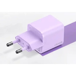 Мережевий зарядний пристрій Usams US-CC189 double USB-A/USB-C QC&PD3.0 30W 3A Purple 2