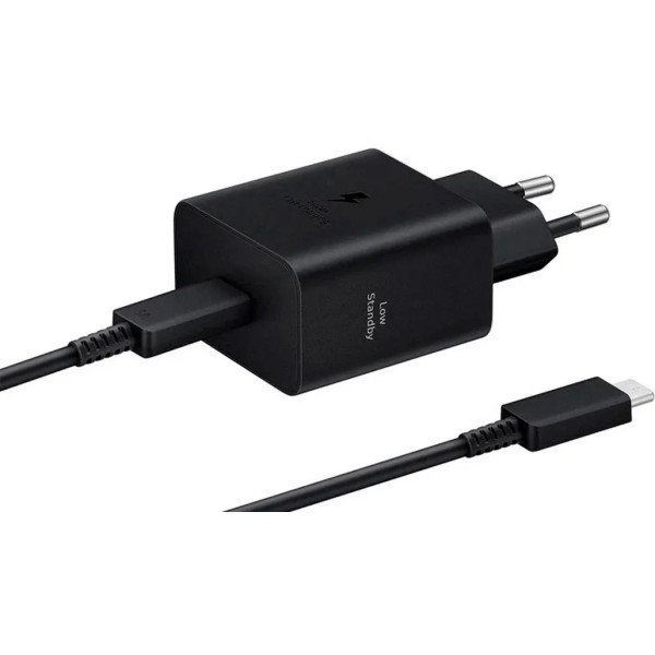 Мережевий зарядний пристрій Samsung Compact Power Adapter 45W Type-C + cable Type-C Black (EP-T4511XBEGEU)