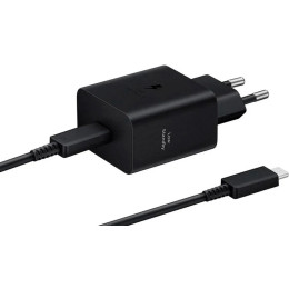 Мережевий зарядний пристрій Samsung Compact Power Adapter 45W Type-C + cable Type-C Black (EP-T4511XBEGEU)