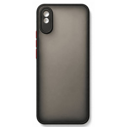 Чехол Bumper Matte для Xiaomi Redmi 9A Black/Red