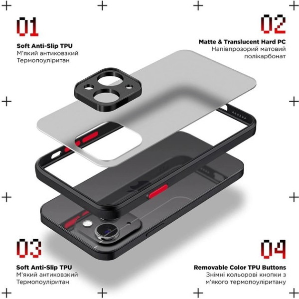 Чохол ArmorStandart Frosted Matte для Xiaomi Redmi A3/A3X Black (ARM74425)