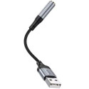 Адаптер Hoco LS36 USB-A to 3.5mm Black