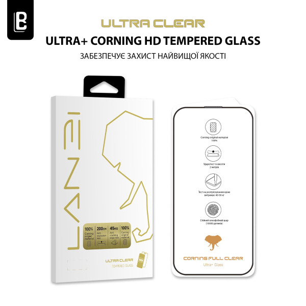 Защитное стекло Lanbi Ultra+ Corning Glass для iPhone 15 Pro Black