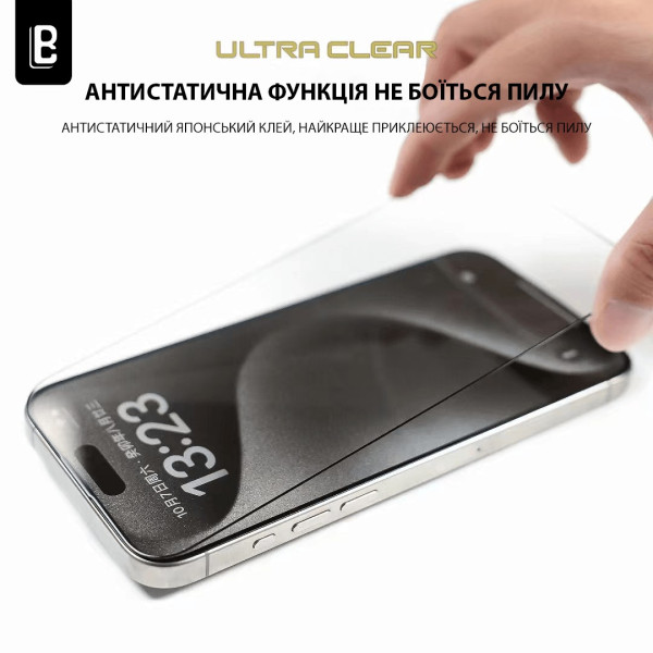 Защитное стекло Lanbi Ultra+ Corning Glass для iPhone 15 Pro Black