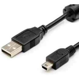 Кабель Atcom USB - mini USB V 2.0 (M/M) (5 pin) ферит 0.8 м Чорний (3793) 2