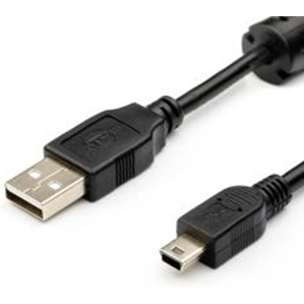 Кабель Atcom USB - mini USB V 2.0 (M/M) (5 pin) ферит 0.8 м Черный (3793)